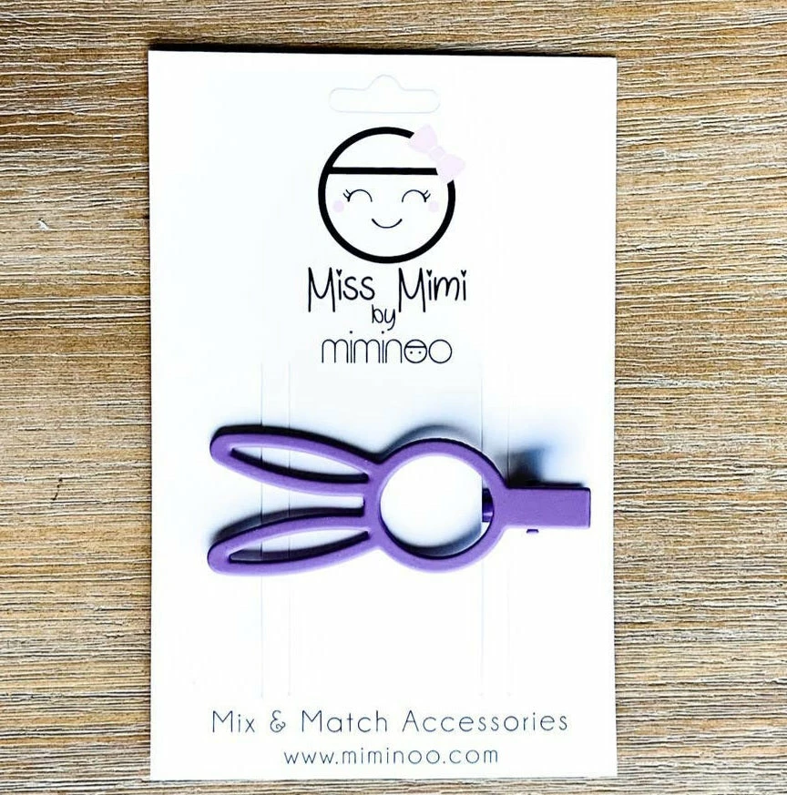 Hot Sale โค๏ธ Miss Mimi By Miminoo Bunny Rabbit Purple Hair Clips Accessories ๐ 3 Miss Mimi By Miminoo Bunny Rabbit Purple Hair Clips Accessories