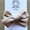 Miss Mimi By Miminoo Curduroy Beige Hair Bow Accessories