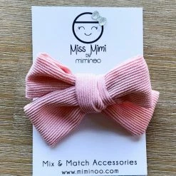 Miss Mimi By Miminoo Corduroy Dusty Pink Bow