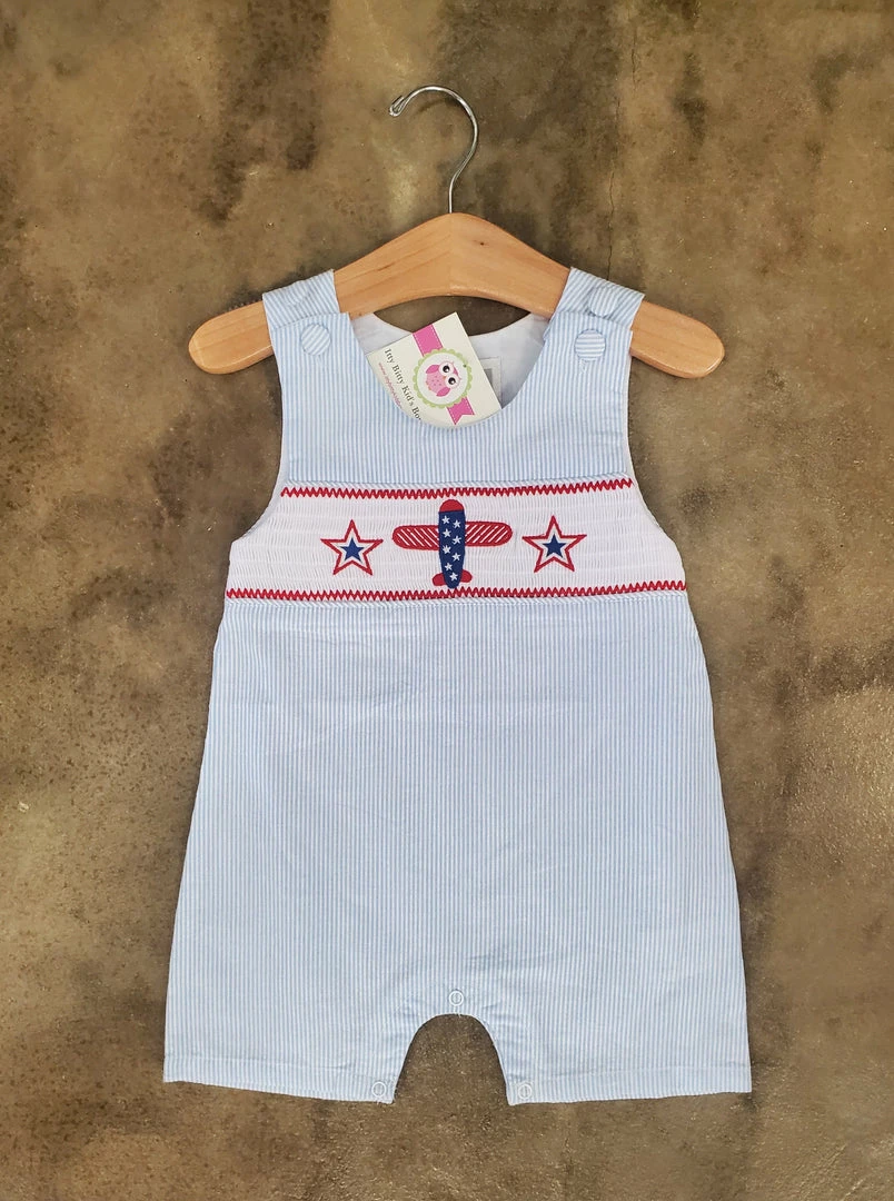 Outlet ๐ฅฐ Lil Cactus Light Blue Seersucker Airplane Jon Jon ๐ 3 Lil Cactus Light Blue Seersucker Airplane Jon Jon