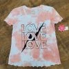 Paper Flower Distressed Tie Dye Love Graphic Tee