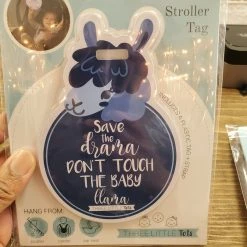 Itty Bitty Kid's Boutique Infants Blue Llama No Touching Car Seat And Stroller Tag