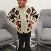 Itty Bitty Kid's Boutique Mocha Animal Print Cardigan