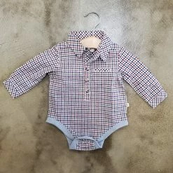 Me+Henry Jasper Woven Onesie Boys