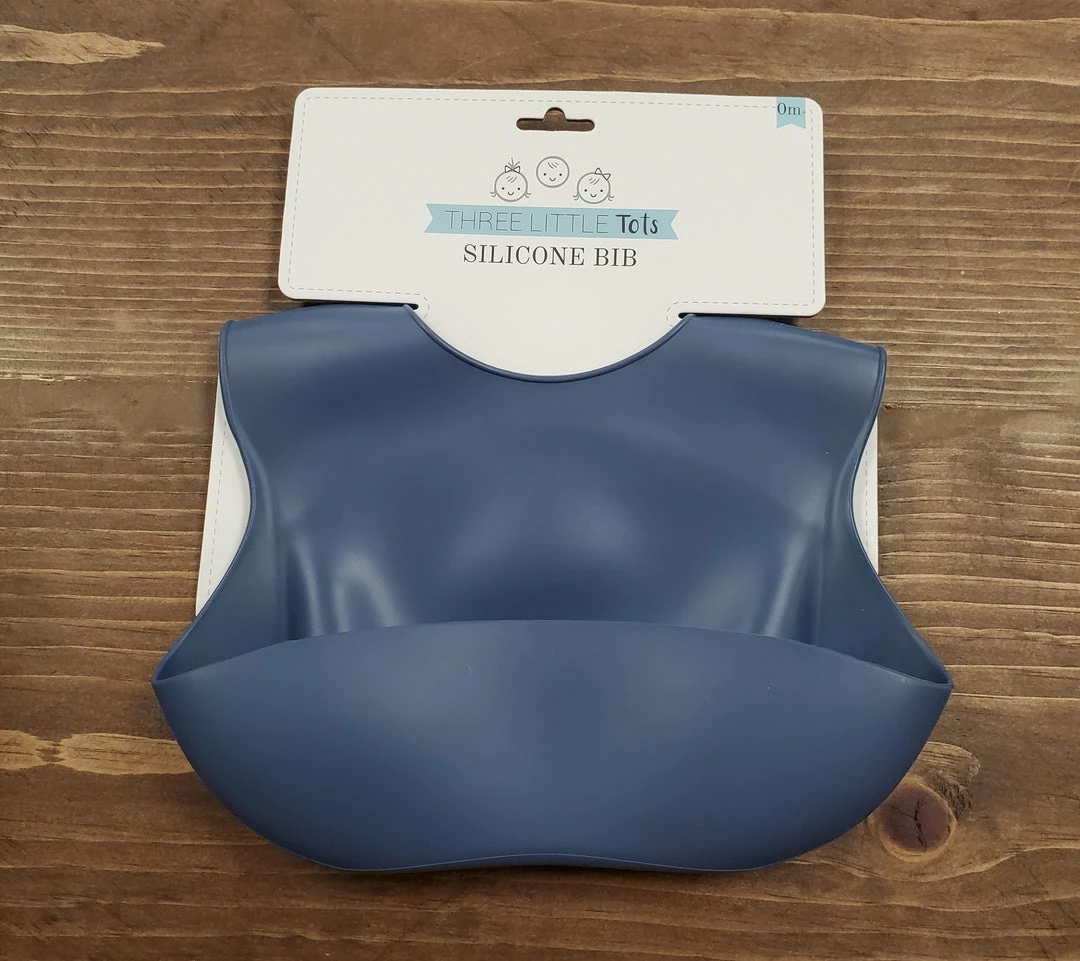 Best Sale 🤩 Itty Bitty Kid's Boutique Infants Dusty Blue Silicone Bib With Crumb Catcher 💯 3 Itty Bitty Kid's Boutique Infants Dusty Blue Silicone Bib With Crumb Catcher