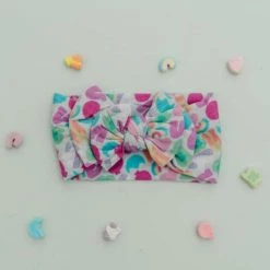 Golden Dot Lane Double Bow Lucky Charm Nylon Headband