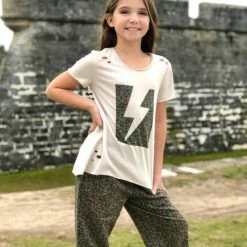 Paper Flower Girls Lightning Bolt Top