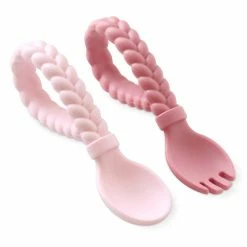 Itzy Ritzy Sweetie Spoon + Fork Set-Pink Infants