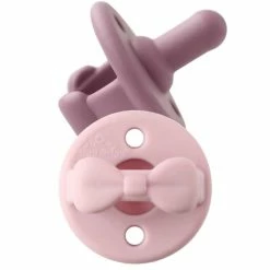 Itzy Ritzy Sweetie Soother Pacifier Set-Lilac + Orchid Bows (2pk) Infants
