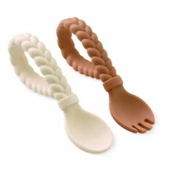 Itzy Ritzy Buttercream + Toffee Sweetie Spoon+Fork Set