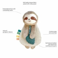Itzy Ritzy Infants Itzy Lovey Sloth Plush With Silicone Teether Toy
