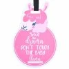 Three Little Tots Infants Pink Llama No Touching Car Seat & Stroller Tag