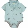 Promo โญ Me+Henry Helford Short Sleeved Onesie-fish Print ๐งจ 1 Me+Henry Helford Short Sleeved Onesie-fish Print