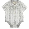 Me+Henry Helford Short Sleeved Onesie- White Floral