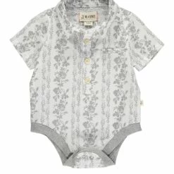 Me+Henry Helford Short Sleeved Onesie- White Floral