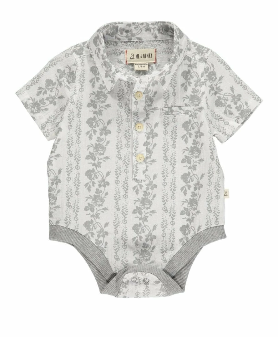 Best Sale ๐ฏ Me+Henry Helford Short Sleeved Onesie- White Floral โค๏ธ 3 Me+Henry Helford Short Sleeved Onesie- White Floral