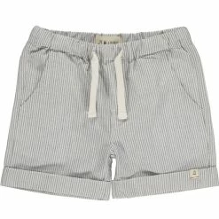 Me+Henry Boys Marina Turn-Up Shorts-beige Stripe