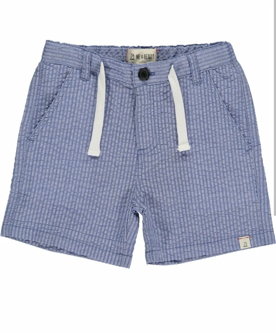 Discount ๐ Me+Henry Blue Seersucker Crew Shorts Boys ๐ 3 Me+Henry Blue Seersucker Crew Shorts Boys