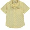 Me+Henry Boys Yellow Bow Tie Stripe Short Sleeved Shirt