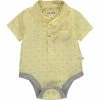 Me+Henry Boys Yellow Bow Tie Stripe Short Sleeved Onesie