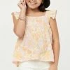 Buy ๐ฅ Hayden ๐ง Girls Textured Floral Button Back Ruffle Tank ๐งจ 1 Hayden Girls Textured Floral Button Back Ruffle Tank