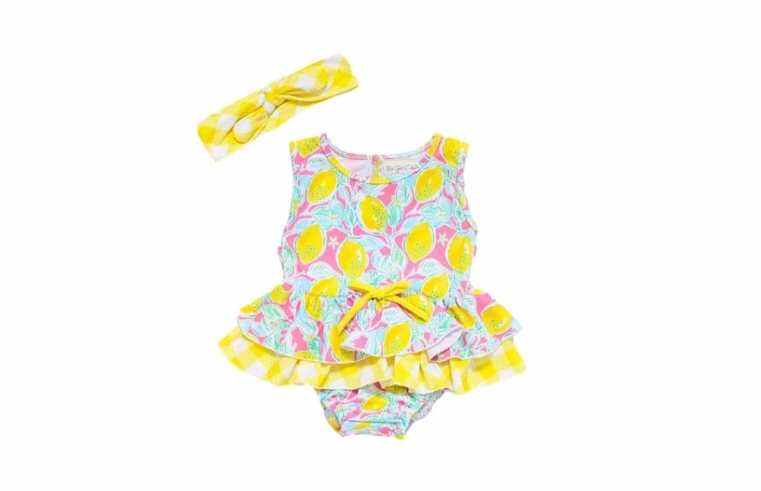 Promo 🌟 Be Girl 👧 Girls Muffin Ruffle Romper Set Pink Lemonade 🔔 3 Be Girl Girls Muffin Ruffle Romper Set Pink Lemonade
