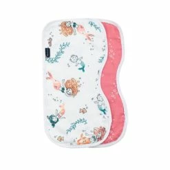 Bebe Au Lait Mermaid + Bubbles Oh-So-Soft Muslin Burp Cloths Infants