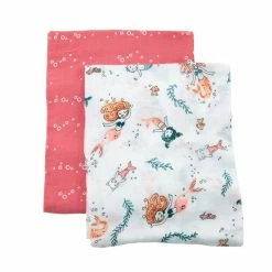 Bebe Au Lait Mermaid & Bubbles Oh-So-Soft Muslin Swaddle Blankets Infants