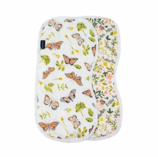 Bebe Au Lait Butterfly + Flutterby Oh-So-Soft Muslin Burp Cloths Infants