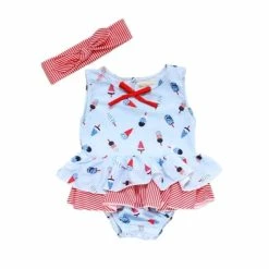 Be Girl Infants Muffin Ruffle Romper- American Dream