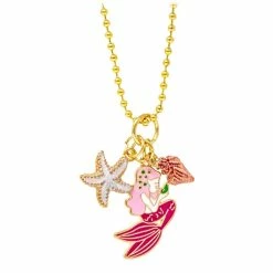 Tiny Treats Accessories Mermaid, Star & Shell Gold Charm Necklace