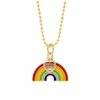 Tiny Treats Rainbow & Heart Gold Charm Necklace Accessories