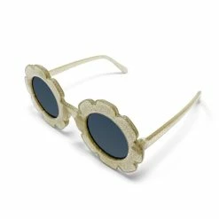Miss Mimi By Miminoo Flower Power Glitter Gold Sunglasses