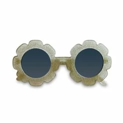 Miss Mimi By Miminoo Flower Power Glitter Gold Sunglasses