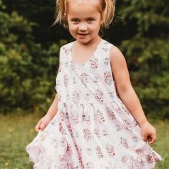 Ren & Rouge Pink Print Backless Dress