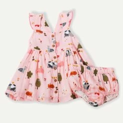 Viverano Farm Ruffle & Button Dress Set Infants