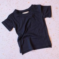 Emma Grace Girls Hemmed Tee- Charcoal
