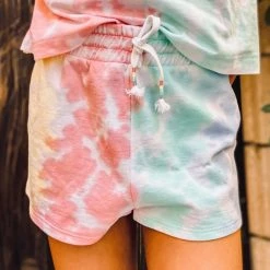 Paper Flower Multi-Color Tie Dye Short