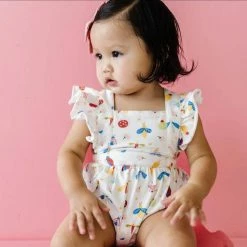 Ollie Jay Emmy Romper In Colorful Critters Girls