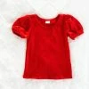 Eliza Cate Layering Tee In Cherry Red