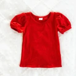 Eliza Cate Layering Tee In Cherry Red