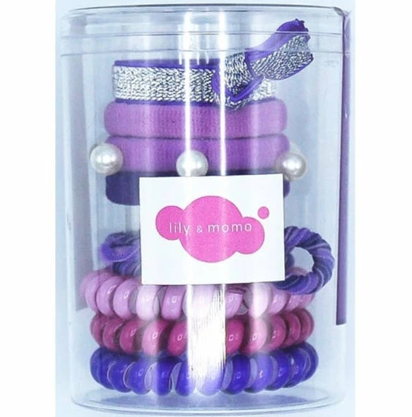 Cheapest 🎁 Lily & Momo 👧 Girls Hair Ties Color Pop Set- Purple 🎉 3 Lily & Momo Girls Hair Ties Color Pop Set- Purple