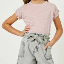 Hayden Waist Tie Washed Cargo Pocket Denim