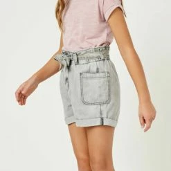 Hayden Waist Tie Washed Cargo Pocket Denim