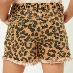 Hayden Girls Denim Leopard Shorts