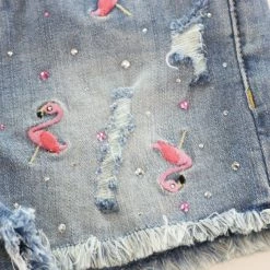 Itty Bitty Kid's Boutique Flamingo Denim Shorts Girls