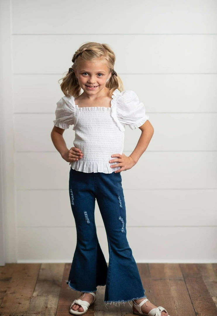 Hot Sale โ Itty Bitty Kid's Boutique ๐ง Girls Pull- On Flare ๐ Jeans ๐งจ 4 Itty Bitty Kid's Boutique Girls Pull- On Flare Jeans
