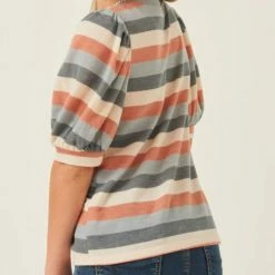 Hayden Stripe Puff Sleeve Tee Girls