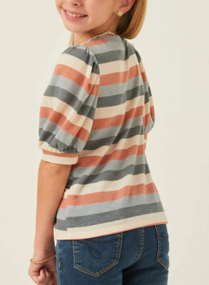 Coupon ๐ฏ Hayden Stripe Puff Sleeve Tee ๐ง Girls ๐ 4 Hayden Stripe Puff Sleeve Tee Girls