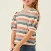Hayden Stripe Puff Sleeve Tee Girls